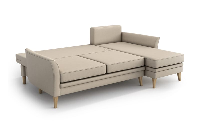 Juliette sovesofa med divan - Beige - Sovesofaer - Sovesofa chaiselong