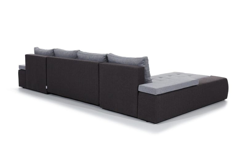 Jurtiga 4-personers U-formet Sovesofa 122x297 cm med Opbevaring i Stof - Grå - Møbler - Sofaer - Sovesofaer