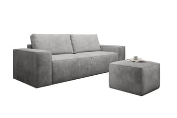 Kamli Sovesofa 3-Pers. med Opbevaring - Lysegrå - Møbler - Sofaer - Sovesofaer