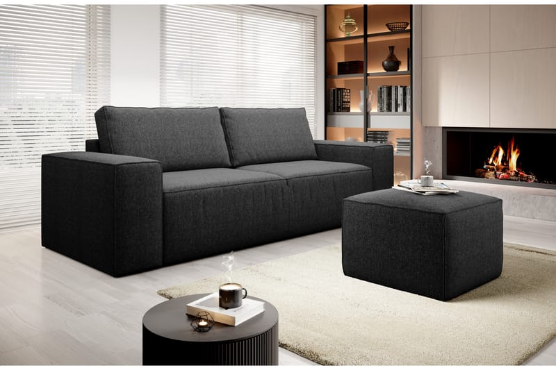 Kamli Sovesofa 3-Pers. med Opbevaring - Mørkegrå - Møbler - Sofaer - Sovesofaer
