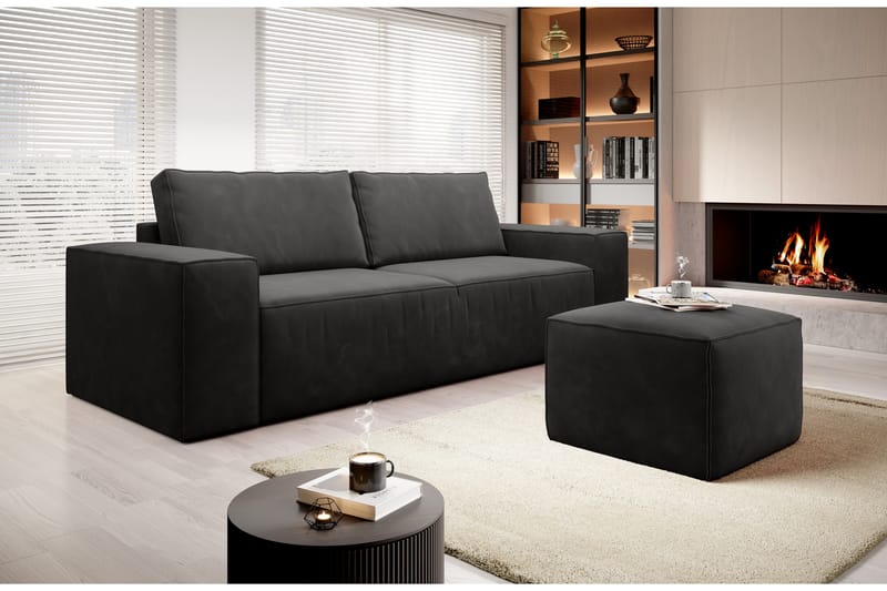 Kamli Sovesofa 3-Pers. med Opbevaring - Mørkegrå - Møbler - Sofaer - Sovesofaer