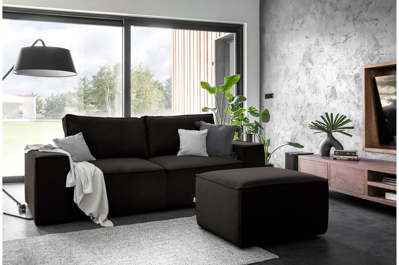 Kamli Sovesofa 3-Pers. med Opbevaring - Brun - Sovesofaer - 3 personers sovesofa