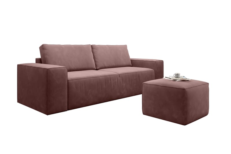 Kamli Sovesofa 3-Pers. med Opbevaring - Lyserød - Sovesofaer - 3 personers sovesofa