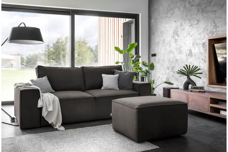 Kamli Sovesofa 3-Pers. med Opbevaring - Brun - Sovesofaer - 3 personers sovesofa