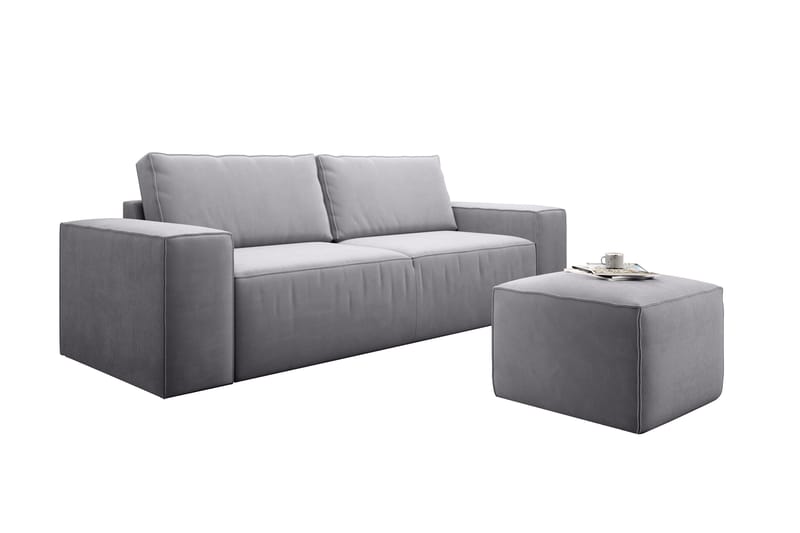 Kamli Sovesofa 3-Pers. med Opbevaring - Lysegrå - Møbler - Sofaer - Sovesofaer