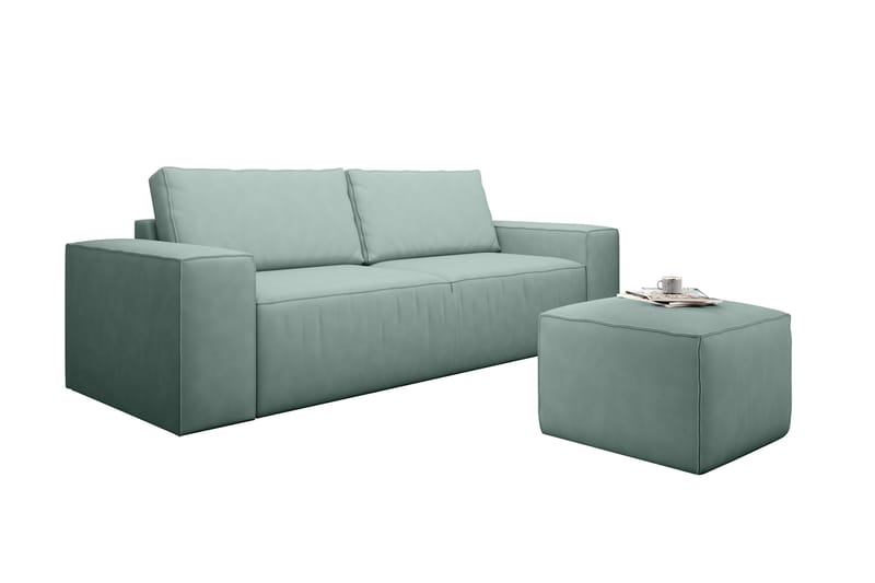 Kamli Sovesofa 3-Pers. med Opbevaring - Lysegrøn - Møbler - Sofaer - Sovesofaer