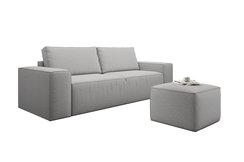 Kamli Sovesofa 3-Pers. med Opbevaring - Lysegrå - Møbler - Sofaer - Sovesofaer