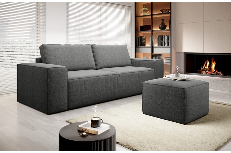 Kamli Sovesofa 3-Pers. med Opbevaring - Grå - Møbler - Sofaer - Sovesofaer