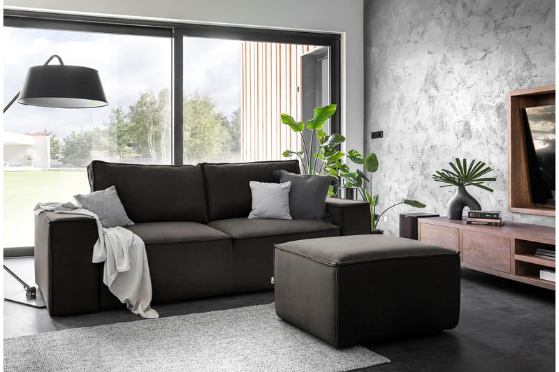 Kamli Sovesofa 3-Pers. med Opbevaring - Mørkegrå - Møbler - Sofaer - Sovesofaer