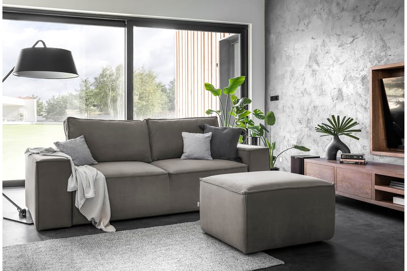 Kamli Sovesofa 3-Pers. med Opbevaring - Grå - Møbler - Sofaer - Sovesofaer