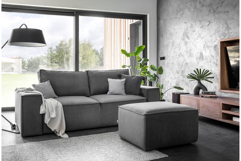 Kamli Sovesofa 3-Pers. med Opbevaring - Grå - Møbler - Sofaer - Sovesofaer