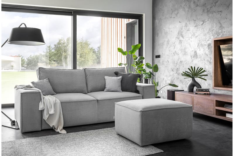 Kamli Sovesofa 3-Pers. med Opbevaring - Lysegrå - Møbler - Sofaer - Sovesofaer