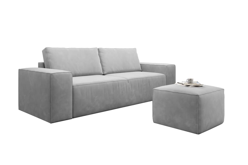 Kamli Sovesofa 3-Pers. med Opbevaring - Lysegrå - Møbler - Sofaer - Sovesofaer