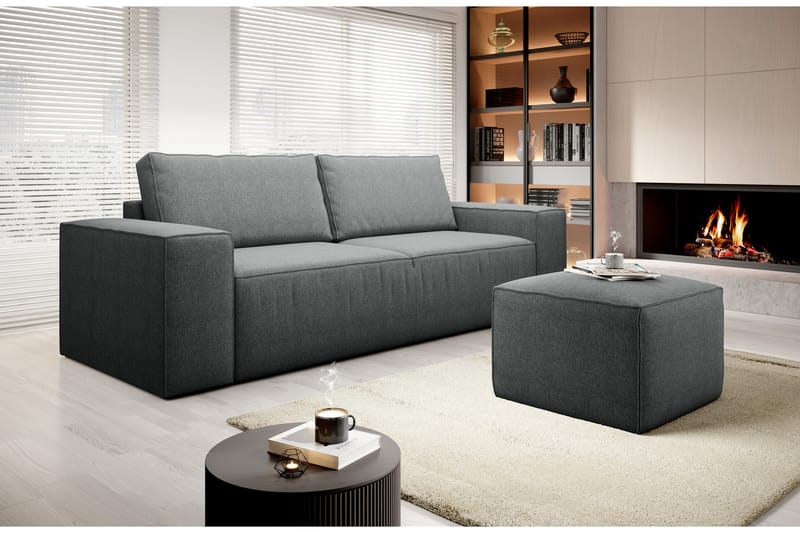 Kamli Sovesofa 3-Pers. med Opbevaring - Grå - Møbler - Sofaer - Sovesofaer