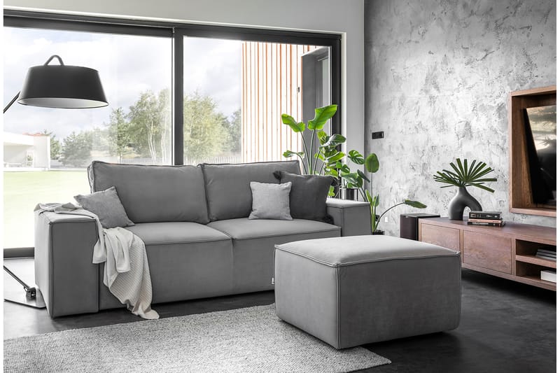Kamli Sovesofa 3-Pers. med Opbevaring - Grå - Møbler - Sofaer - Sovesofaer