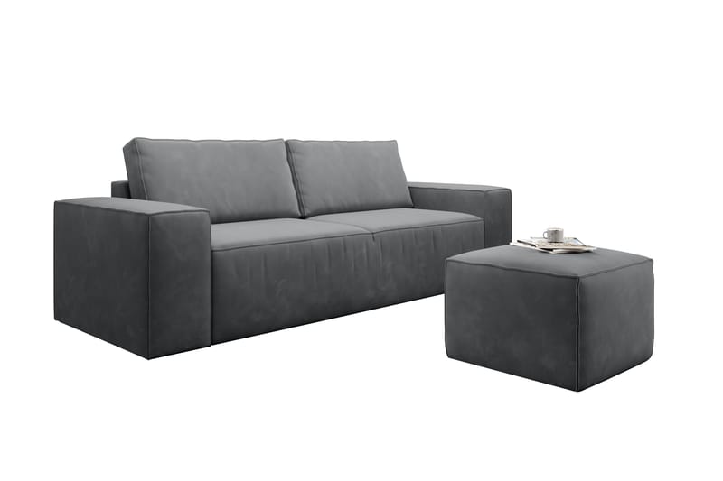 Kamli Sovesofa 3-Pers. med Opbevaring - Grå - Møbler - Sofaer - Sovesofaer