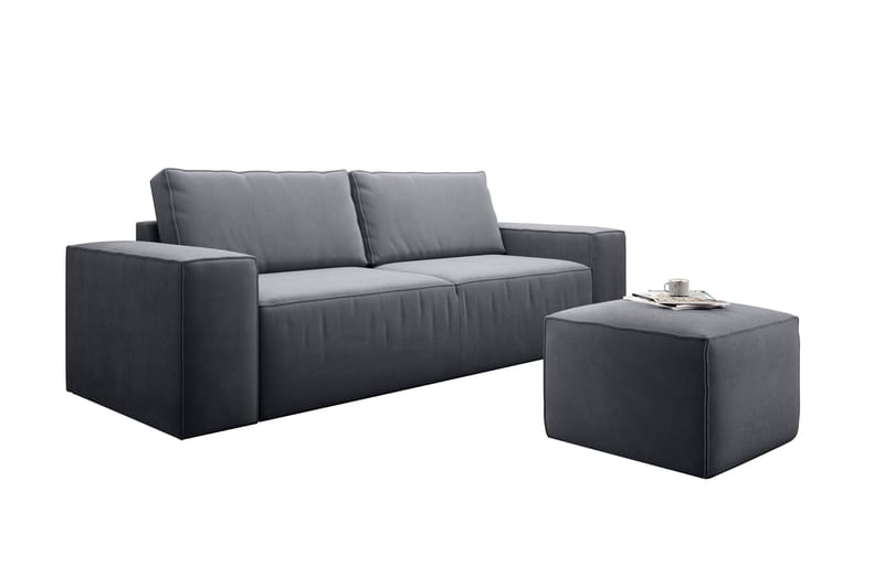 Kamli Sovesofa 3-Pers. med Opbevaring - Grå - Møbler - Sofaer - Sovesofaer