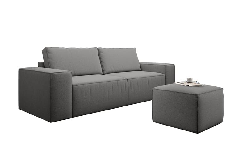 Kamli Sovesofa 3-Pers. med Opbevaring - Grå - Møbler - Sofaer - Sovesofaer