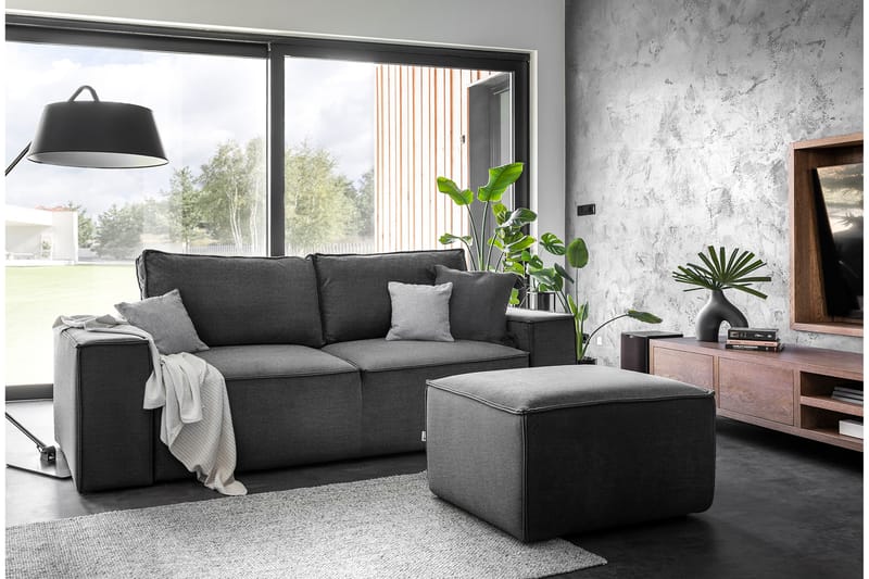 Kamli Sovesofa 3-Pers. med Opbevaring - Mørkegrå - Møbler - Sofaer - Sovesofaer