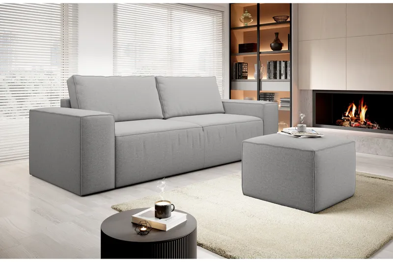 Kamli Sovesofa 3-Pers. med Opbevaring, Lysegrå