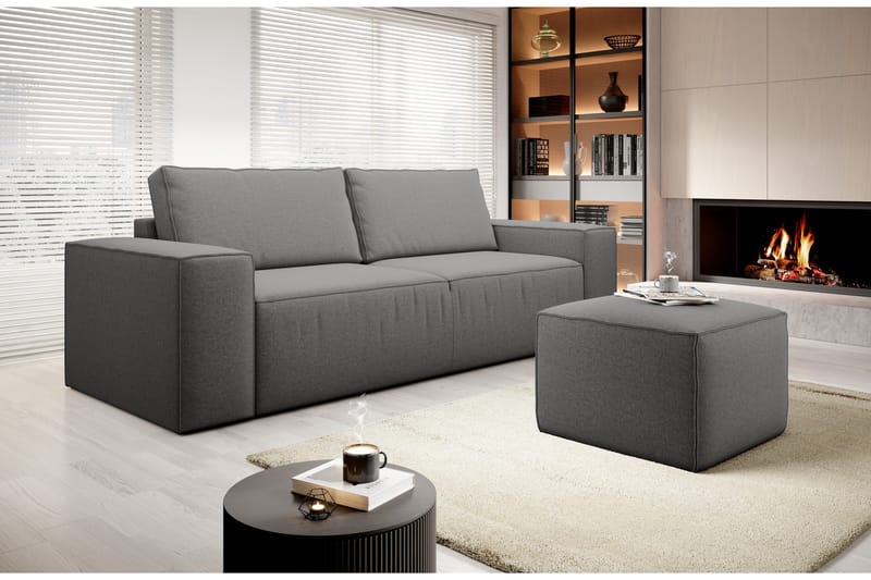 Kamli Sovesofa 3-Pers. med Opbevaring - Grå - Møbler - Sofaer - Sovesofaer