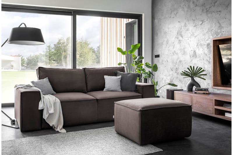 Kamli Sovesofa 3-Pers. med Opbevaring - Brun - Møbler - Sofaer - Sovesofaer