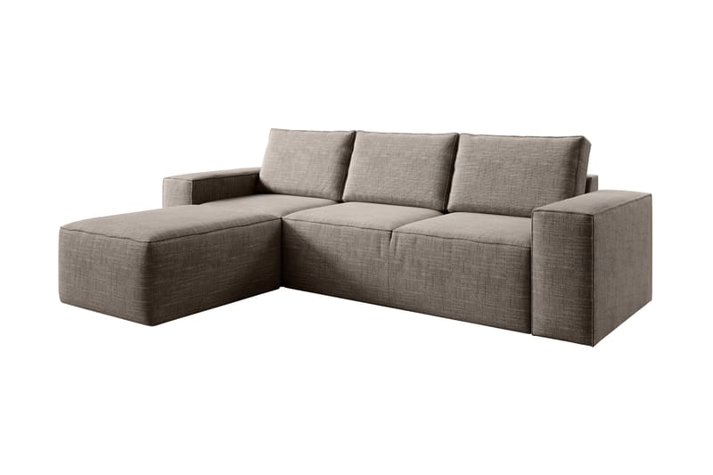 Kamli Sovesofa m. Chaiselong med Opbevaring - Beige - Sovesofaer - Sovesofa chaiselong