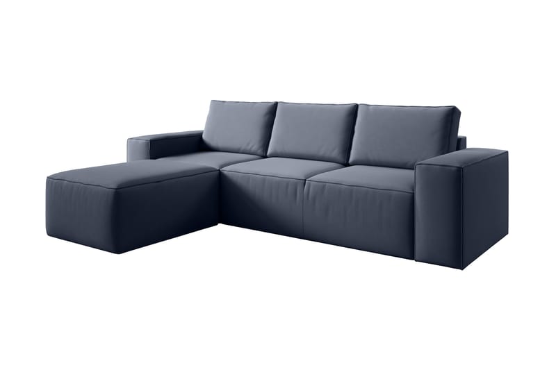 Kamli Sovesofa m. Chaiselong med Opbevaring - Blå - Møbler - Sofaer - Sovesofaer