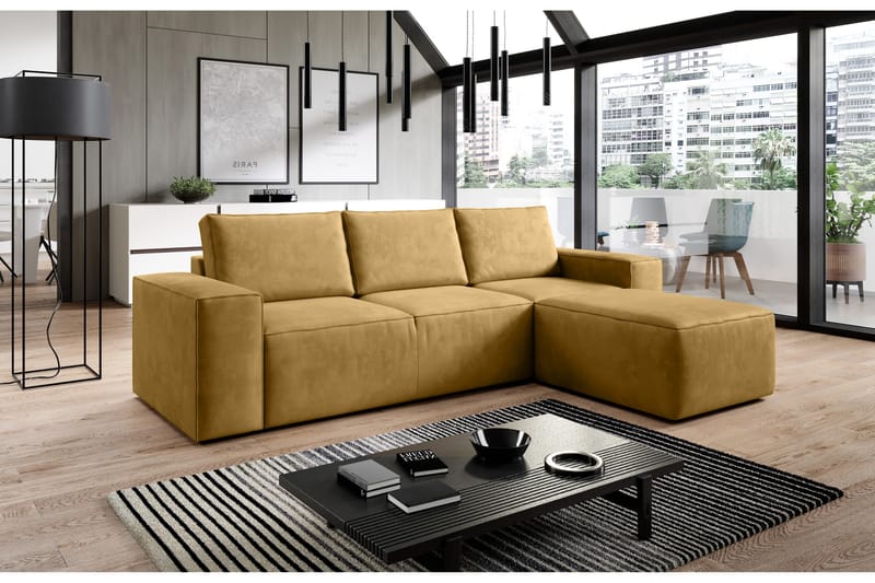 Kamli Sovesofa m. Chaiselong med Opbevaring - Brun - Møbler - Sofaer - Sovesofaer