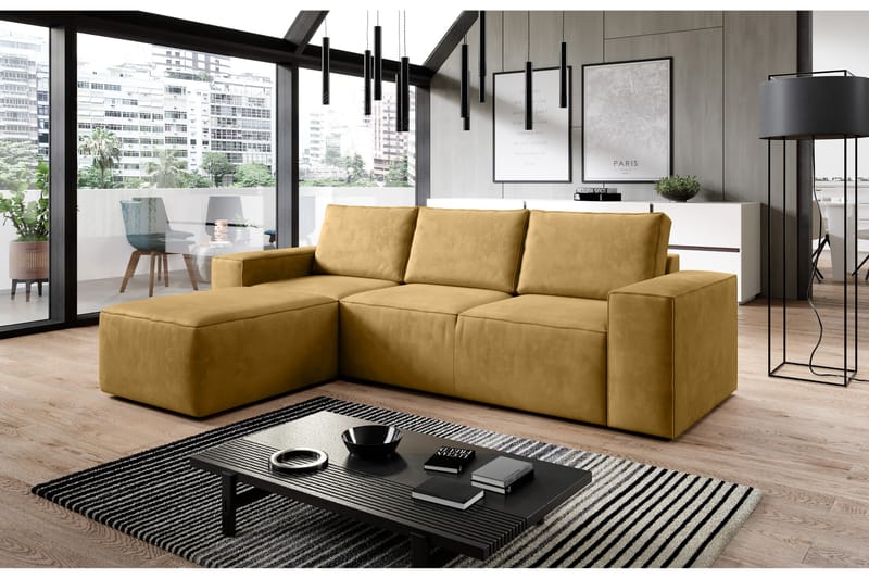 Kamli Sovesofa m. Chaiselong med Opbevaring - Brun - Møbler - Sofaer - Sovesofaer
