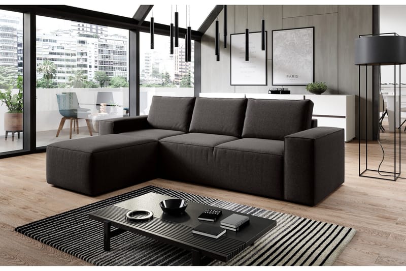 Kamli Sovesofa m. Chaiselong med Opbevaring - Brun - Møbler - Sofaer - Sovesofaer