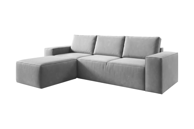 Kamli Sovesofa m. Chaiselong med Opbevaring - Grå - Møbler - Sofaer - Sovesofaer