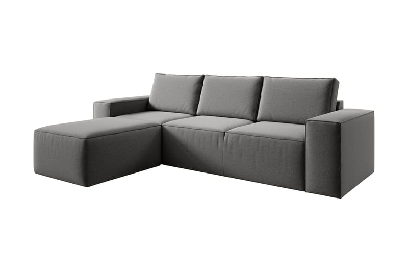 Kamli Sovesofa m. Chaiselong med Opbevaring - Grå - Møbler - Sofaer - Sovesofaer