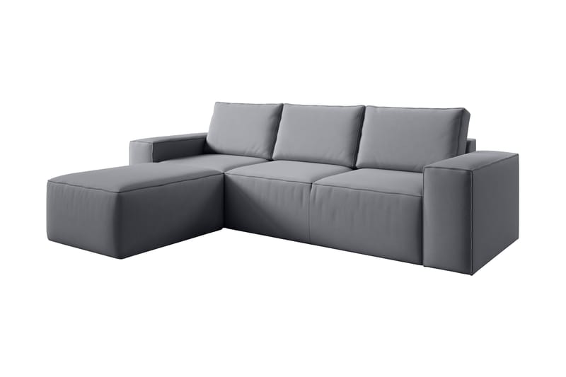 Kamli Sovesofa m. Chaiselong med Opbevaring - Grå - Møbler - Sofaer - Sovesofaer