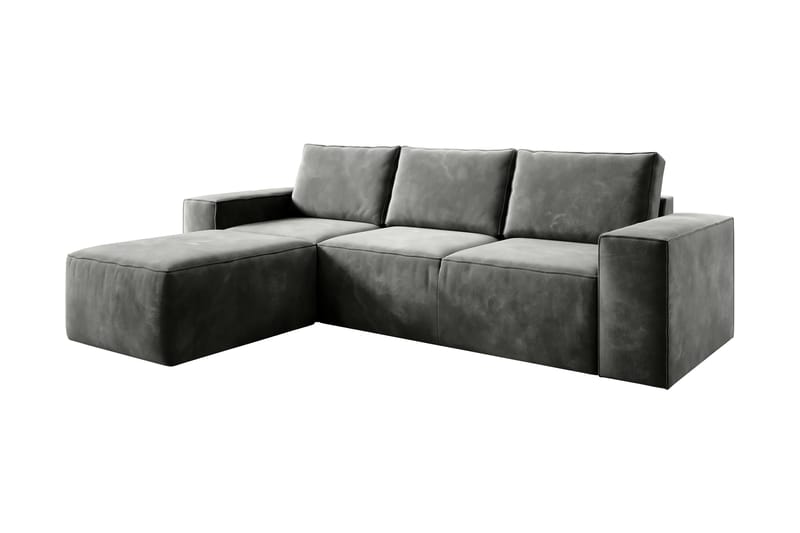 Kamli Sovesofa m. Chaiselong med Opbevaring - Grå - Møbler - Sofaer - Sovesofaer