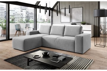 Kamli Sovesofa m. Chaiselong med Opbevaring - Grå - Møbler - Sofaer - Sovesofaer