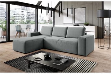 Kamli Sovesofa m. Chaiselong med Opbevaring - Grå - Møbler - Sofaer - Sovesofaer
