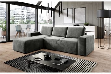 Kamli Sovesofa m. Chaiselong med Opbevaring - Grå - Møbler - Sofaer - Sovesofaer