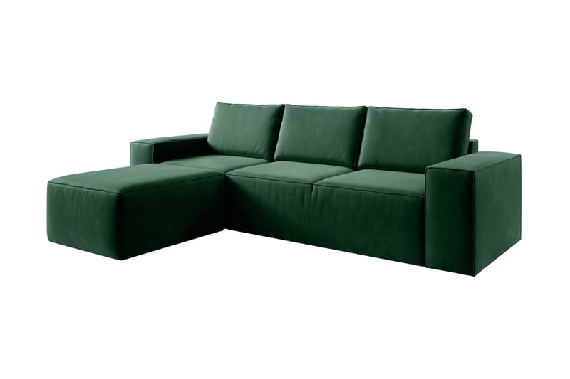 Kamli Sovesofa m. Chaiselong med Opbevaring - Grøn - Møbler - Sofaer - Sovesofaer