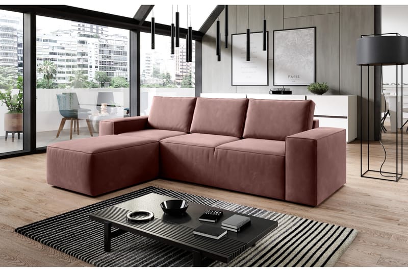 Kamli Sovesofa m. Chaiselong med Opbevaring - Grøn - Møbler - Sofaer - Sovesofaer