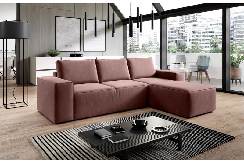 Kamli Sovesofa m. Chaiselong med Opbevaring - Grøn - Møbler - Sofaer - Sovesofaer