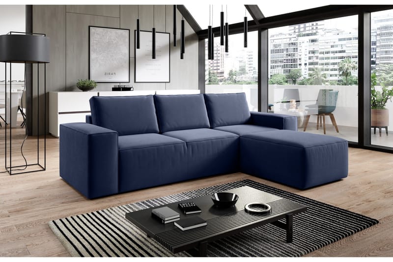 Kamli Sovesofa m. Chaiselong med Opbevaring - Gul - Møbler - Sofaer - Sovesofaer