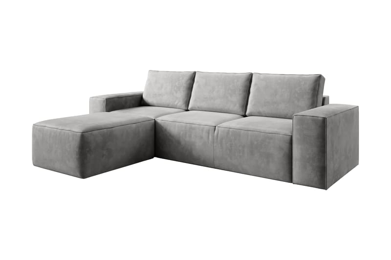 Kamli Sovesofa m. Chaiselong med Opbevaring - Lysegrå - Møbler - Sofaer - Sovesofaer