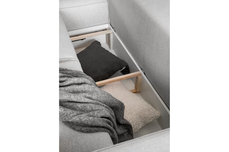 Kamli Sovesofa m. Chaiselong med Opbevaring - Lysegrå - Møbler - Sofaer - Sovesofaer