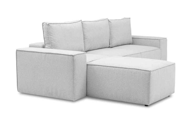 Kamli Sovesofa m. Chaiselong med Opbevaring - Lysegrå - Møbler - Sofaer - Sovesofaer