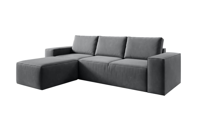 Kamli Sovesofa m. Chaiselong med Opbevaring - Mørkegrå - Møbler - Sofaer - Sovesofaer