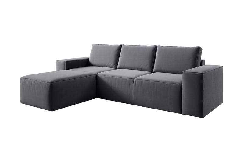 Kamli Sovesofa m. Chaiselong med Opbevaring - Mørkegrå - Møbler - Sofaer - Sovesofaer