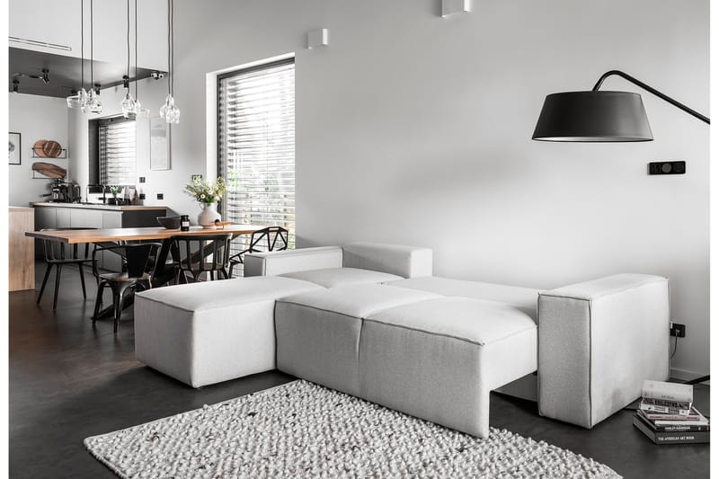 Kamli Sovesofa m. Chaiselong med Opbevaring - Sort - Møbler - Sofaer - Sovesofaer