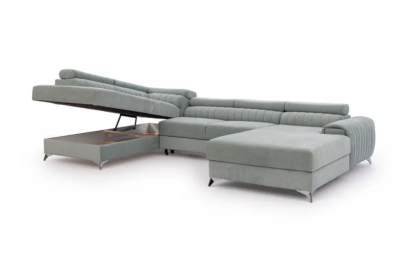 Kamran Sovesofa m. Chaiselonger med Opbevaring - Beige - Møbler - Sofaer - Sovesofaer