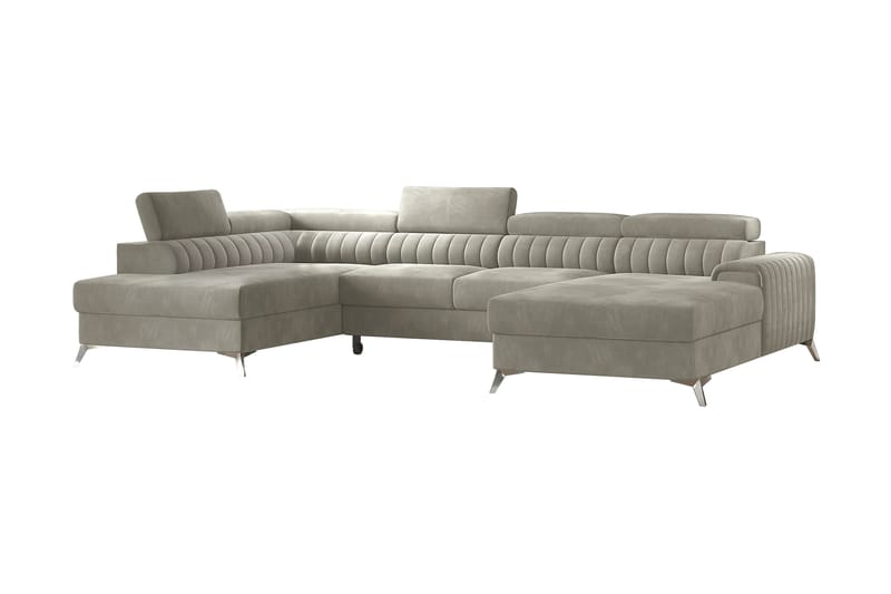Kamran Sovesofa m. Chaiselonger med Opbevaring - Beige - Møbler - Sofaer - Sovesofaer